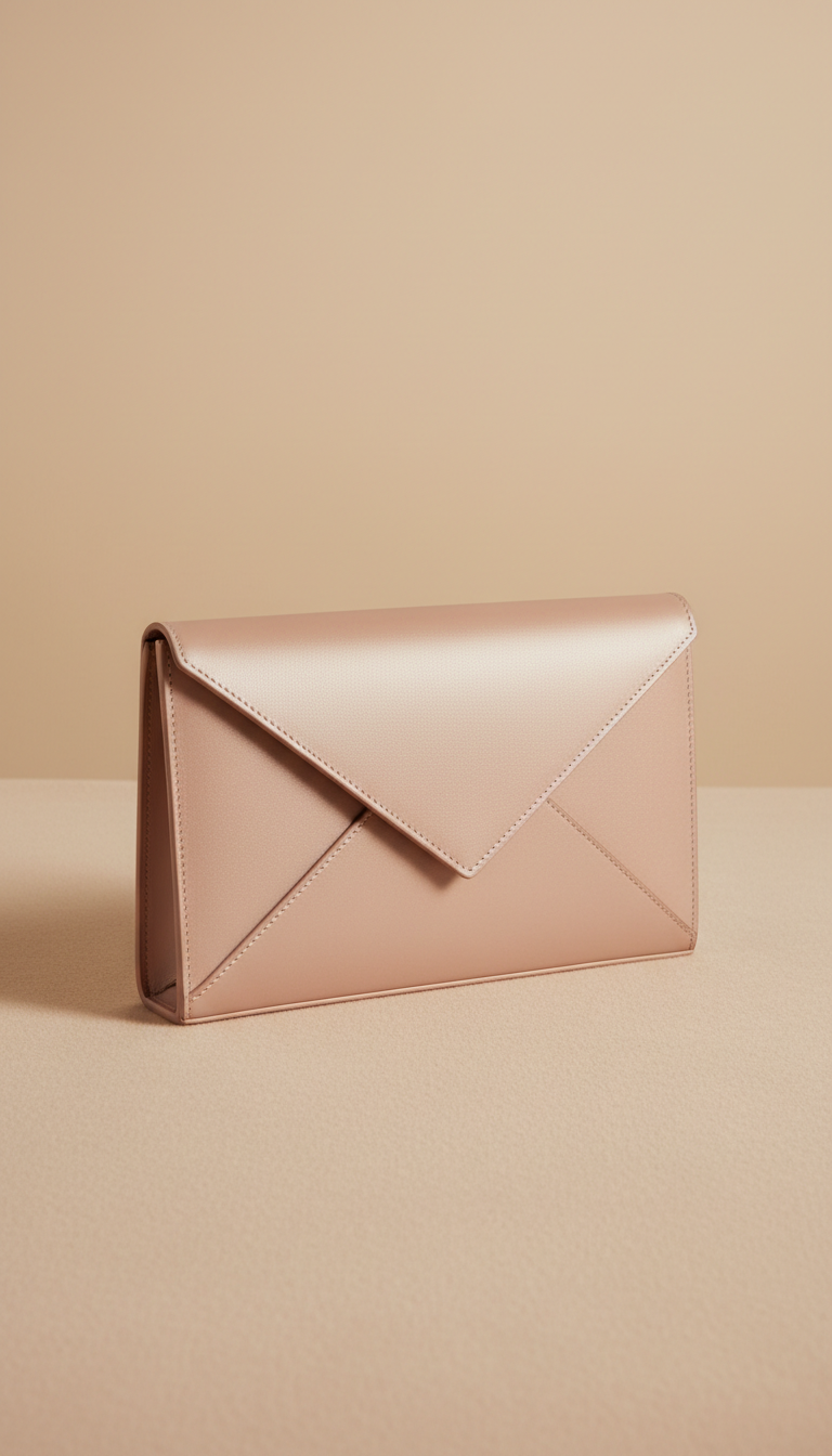 Envelope Clutch in Blush Veil Leather