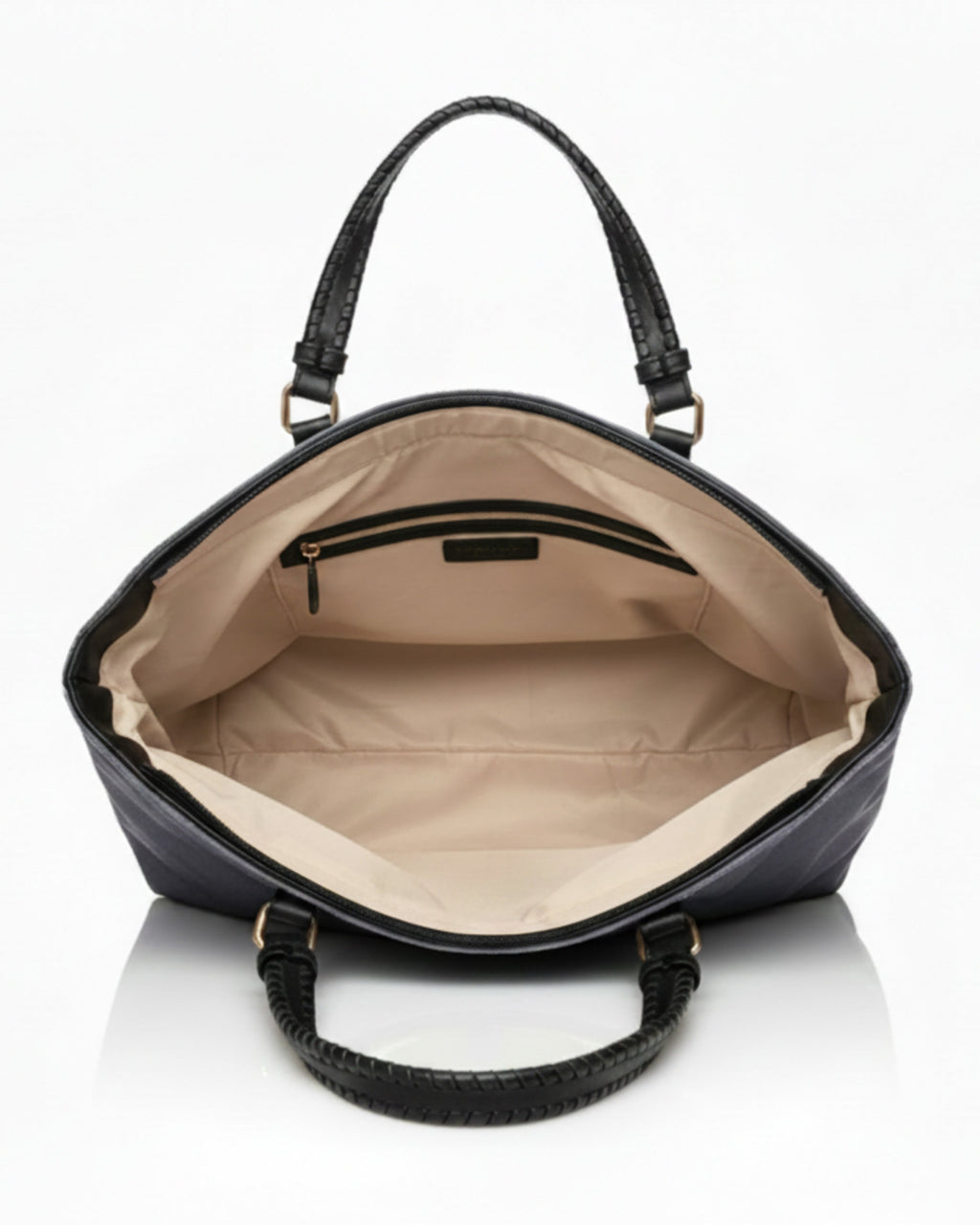 Braided Handle Metallic Pleated Shoulder Bag