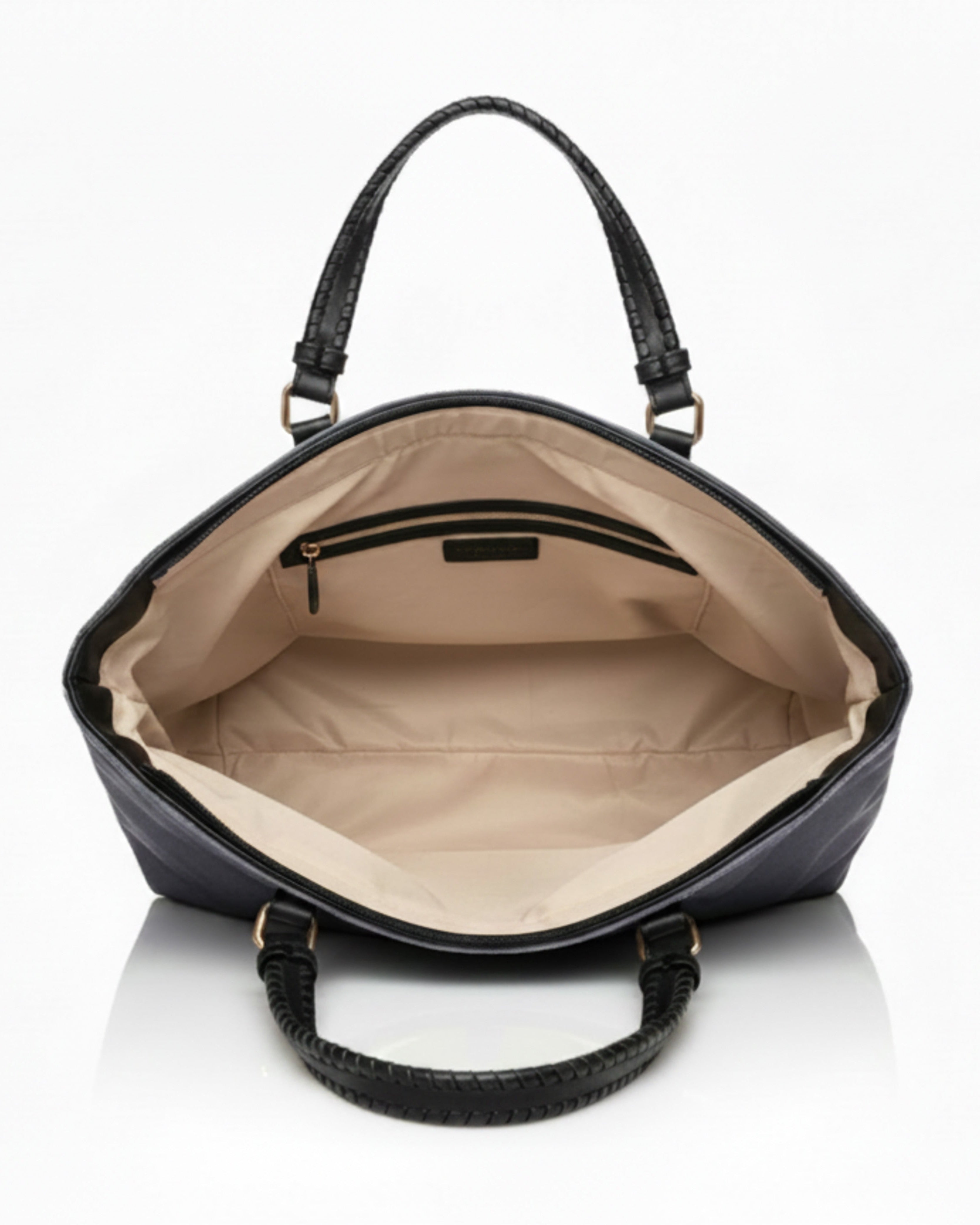 Braided Handle Metallic Pleated Shoulder Bag