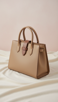 Structured Leather Tote with Top Handle