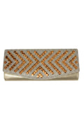 Gold Geometric Studded Evening Clutch