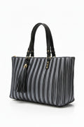 Braided Handle Metallic Pleated Shoulder Bag