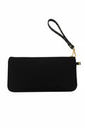 Black Gold‑Zip Wristlet