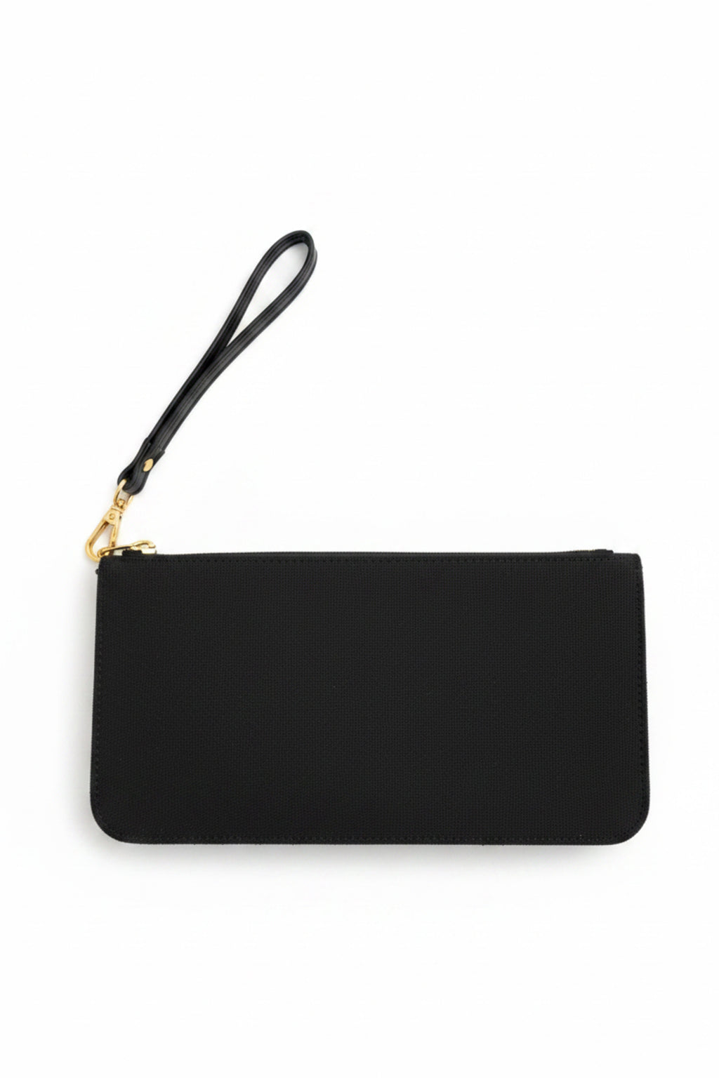Black Gold‑Zip Wristlet