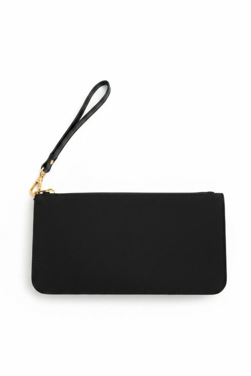 Black Gold‑Zip Wristlet